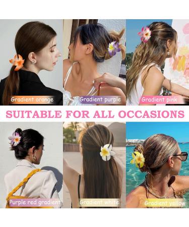 6 Large Colorful Flower Hair Clips for Women - 8cm Slipproof Jaw Clips for Thick & Thin Hair - Stylish Hair Styling Accessories - Buy Online on GoSupps.com