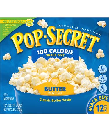 Pop Secret 100 Calorie Butter Flavor Microwave Popcorn Snack Bags - 12 Pack (13.44 oz) - Buy Online on GoSupps.com
