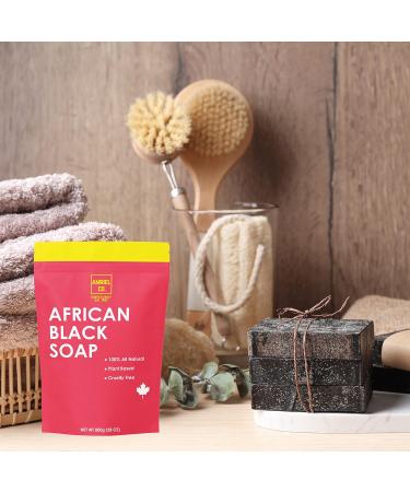 African Black Soap |200g x4| 1.76 LB Value Pack| 100% Natural Plant-Based Cruelty-Free | Packed in Canada| By Amriel Co. - Buy Online on GoSupps.com