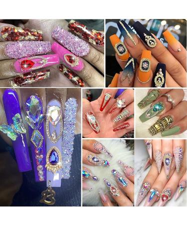 Cadeya Nail Charms 22 Pcs Rhinestone Gems for 3D Nail Art - Gold Alloy Crystals - Buy Online on GoSupps.com