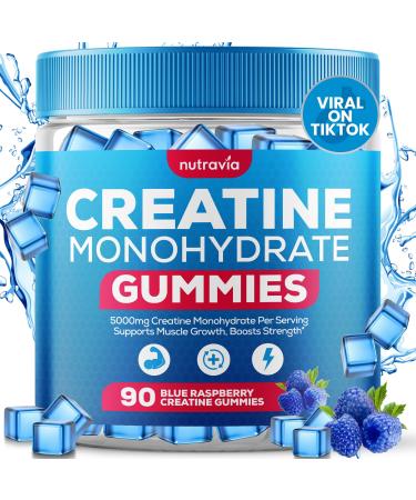 Creatine Monohydrate Gummies with 5g Creatine Monohydrate for Men and Women - Strength Endurance Muscle Micronized Clean HCL Creatine Instantized Creatina Monohidratada en Polvo USA (90 Gummies)