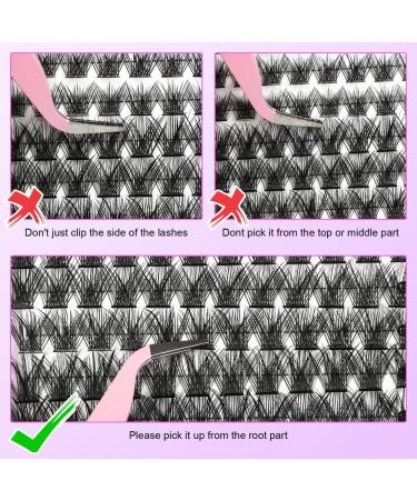 Rxuaw DIY Eyelash Extension Kit Lash Clusters 12 Rows Cluster Lashes with Glue and Tweezer for Lash Extension Beginners Outfit - Buy Online on GoSupps.com