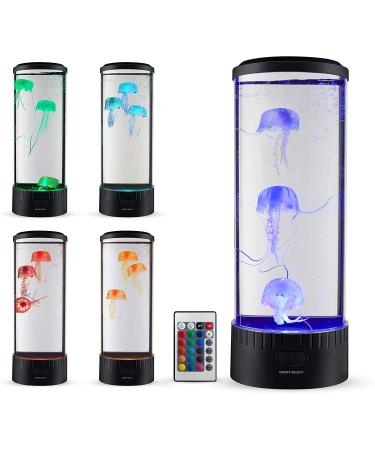 SensoryMoon Large LED Jellyfish Lava Lamp Aquarium with 3 Glowing Fake Jellyfish - 20 Color Changing Remote, Ocean Wave Projector - Kids Night Light - Buy Online on GoSupps.com