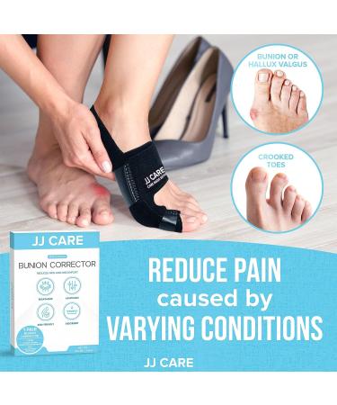 JJ CARE Adjustable Bunion Corrector for Men and Women - Toe Hallux Valgus Splint & Separator with Crank Cushion and Strap Stretcher - Buy Online on GoSupps.com