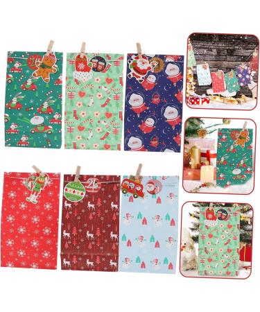 OKUMEYR 1 Set Bag Xmas Treat Bags Advent Christmas Calendar for Filling Christmas Candy Bag Paper As Shown 23X12X1CM - Buy Online on GoSupps.com