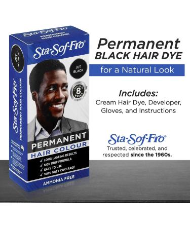 Sta Sof Fro Permanent Black Hair Dye for Men - Cream Formula Jet Black Hair Color - Buy Online on GoSupps.com