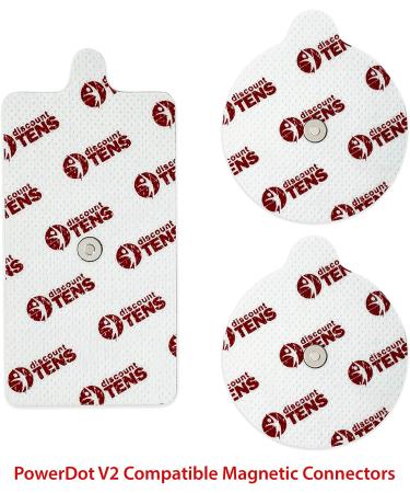 PowerDot 2.0 Compatible Electrodes with Magnetic Connector. 12 Premium PowerDot 2.0 Compatible Replacement Pads (Version 2 - Magnetic) Version 2.0 - Magnetic - Buy Online on GoSupps.com