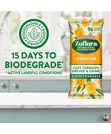 Zoflora Springtime Biodegradable Wipes Antibacterial Multi-surface Cleaning Wipes Convenient Quick Cleaning (Pack of 1 96 Wipes) - Buy Online on GoSupps.com