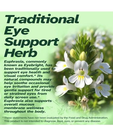 Vitalumina Eyebright Herbal Liquid with Organic Euphrasia Lutein Bilberry Blueberry & Goji Plant-Based Vegan Supplement for Adults 4 fl oz - Buy Online on GoSupps.com