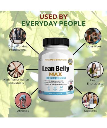 GREENVIFY Lean Belly Max Natural Supplement 60 Capsules 30-Day Supply All Natural Ingredients Non-GMO Gluten Free (2) - Buy Online on GoSupps.com