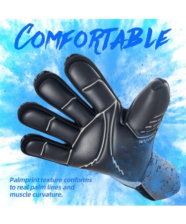 Buy Wvvou Goalkeeper Gloves - Men's Football Gloves with 4+3mm Latex Super Grip - Breathable Black & Blue Design for Ultimate Performance - Buy Online on GoSupps.com