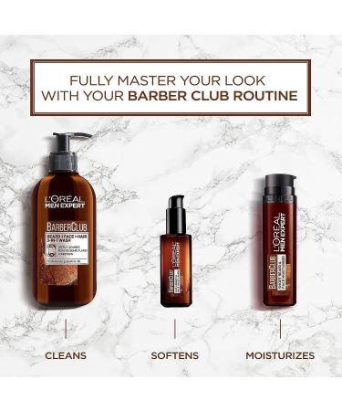 L'Oreal Paris Men Expert BarberClub 3-in-1 Hair Face and Beard Wash Mens Hair Face and Beard Shampoo Cleanses and Conditions with Cedarwood Essential Oil 200ml 3-in-1 Face Hair & Beard Wash - 200 mL - Buy Online on GoSupps.com