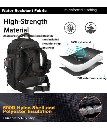 WolfWarriorX Men Backpack: Large Capacity Tactical Hiking Backpack (39L-60L), Black - Buy Online on GoSupps.com