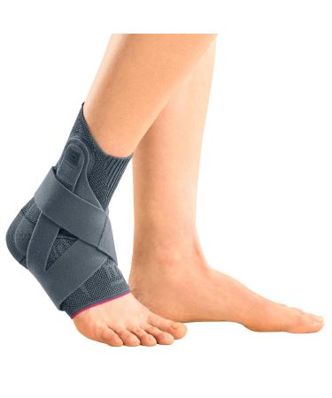 Medi Levamed Active Ankle Brace Right | Silver | Size I | Foot Bandage for Ankle Joint Soft Tissue Compression with Stabilising Strap System
