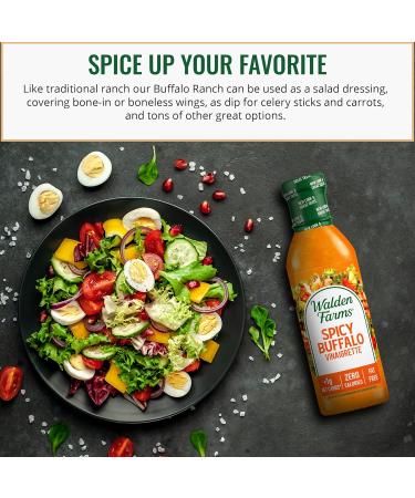 Walden Farms Spicy Buffalo Vinaigrette Salad Dressing 12 oz, Pack of 2 | 0g Net Carbs | Kosher Certified | Perfect for Salads, Chicken, Wraps | Fresh & Delicious Flavor - Buy Online on GoSupps.com