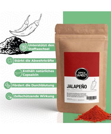 AAPACK UG Spicy Welt Jalape o Red Ground 100g Red Jalape o Powder for TexMex Soups & Marinades Mild & Pleasant Spicy Fruity & Fresh 100 Natural Without Additives - Buy Online on GoSupps.com
