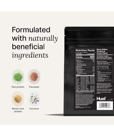 Huel Black Edition Bundle | Cookies and Cream 40g Vegan Protein Powder + Shaker Bottle | Nutritionally Complete Meal | 27 Vitamins and Minerals Gluten Free | Lockable Lid to Avoid Spills | BPA Free - Buy Online on GoSupps.com