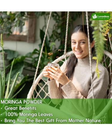 Lavendium Premium 120g (4.23oz) Moringa Leaf Powder 100% Natural and Pure from Moringa Leaves No Additives No Gluten No Sugar Vegan - Buy Online on GoSupps.com
