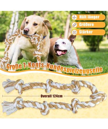 Extra Large Dog Toy Rope for Aggressive Chewers | 127cm Tough 7 Knot Indestructible Cotton Tug Toy for Large & Medium Breeds - Buy Online on GoSupps.com