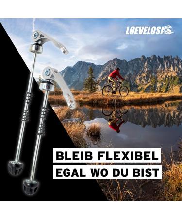 Loevelosi Quick Release Bicycle Axle Set - Extra Light Front & Rear Wheel Axles for MTB Trekking & Racing Bikes | Quick Lock Clamping Black - Buy Online on GoSupps.com