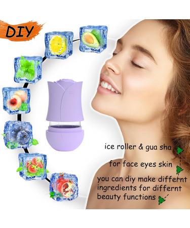 Keepaq Ice Scooter Face Massager | Reusable Silicone Ice Roller for Pores & Skin Care - D-Purple - Buy Online on GoSupps.com