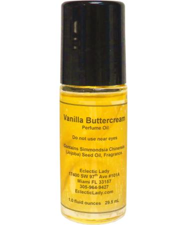 Vanilla Buttercream Perfume Oil 1.0 Oz Portable Roll-On Fragrance with Long-Lasting Scent Delightful Essential Oils & Jojoba Oil for Daily Use 1 Fl Oz (Pack of 1)