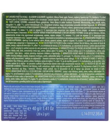  Mokate Mokate Loyd Pack of 5 pyramid tea bags blackberry and blueberry 40g - Buy Online on GoSupps.com