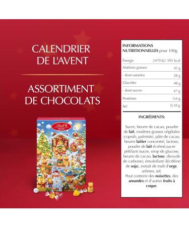 Lindt - TEDDY Advent Calendar - Assorted Milk and White Chocolates - Ideal for Christmas 211g - Buy Online on GoSupps.com