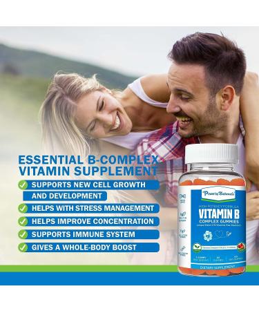 Plant-Based Vitamin B Complex Gummies for Adults - Vegan Formula - Energy, Mood Boost - Non-GMO - 60 Ct - Buy Online on GoSupps.com