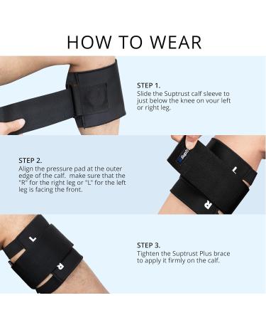 Suptrust Sciatica Pain Relief Device for 14-19 Inch Calves | ReActive+ Brace with Pressure Pad for Maximum Sciatica Pain Relief - Buy Online on GoSupps.com