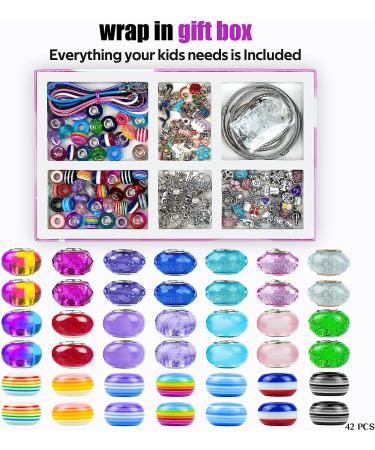 Charm Bracelet Making Kit - 150 Pcs Jewelry Supplies with European Beads, Charms, Snake Chains - Unicorn Gifts Set for Teen Girls and Kids 5-12 - Buy Online on GoSupps.com