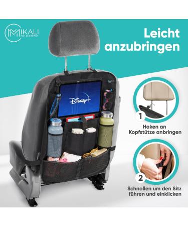 Mikali 2 Set Auto Organizer for Children - Toy & Tablet Storage Up to 12.9 Inches | Baby Travel Gadgets & Vacation Accessories | Black Backseat Saver - Buy Online on GoSupps.com