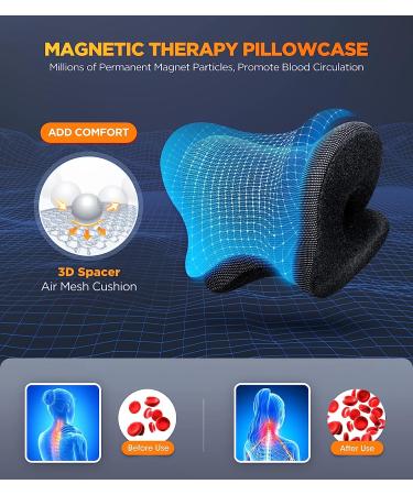 Tinhin 3S Heated Neck Stretcher - 9X Pain Relief - 3X Larger Heating Area - Magnetic Therapy - Cervical Traction Device Pillow - Neck & Shoulder Support - TMJ Spine Alignment - Black - Buy Online on GoSupps.com