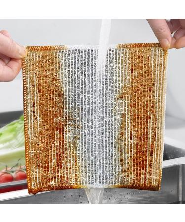 Graceful Double Stainless Steel Scrubber Miracle Cleaning Cloth 2-in-1 Double Stainless Steel Scrubber Non Scratch Wire Cleaning Dishcloth Dishwashing Rags for Wet and Dry (10PCS) - Buy Online on GoSupps.com