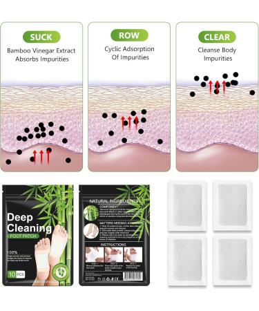 20 Pcs Natural Foot Pads with Bamboo Vinegar & Ginger - Enhance Sleep Quality & Blood Circulation - Buy Online on GoSupps.com