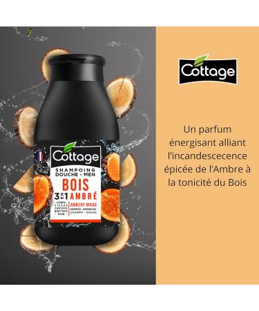  Cottage Cottage Men's 3-in-1 Shower Shampoo Amber Wood 250 ml Made in France - Buy Online on GoSupps.com