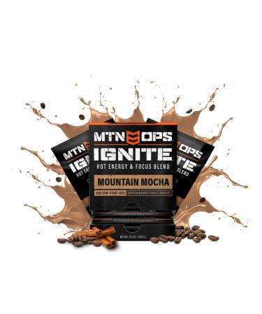 MTN OPS Hot Ignite Supercharged Energy Drink Mix Focus Enhancer, Mountain Mocha - Trail Packs