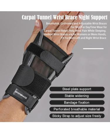 SPOTBRACE Adjustable Wrist Brace for Carpal Tunnel Relief Metal Splint Support for Men & Women | Night Stabilizer for Arthritis & Tendinitis Pain - Buy Online on GoSupps.com