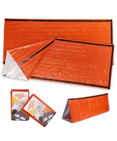Bramble - 2 pieces of thermal emergency bivouac sack rescue blankets for outdoor camping hiking first aid emergencies - ultra -light & waterproof - 213x91cm - Buy Online on GoSupps.com