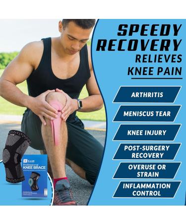 KLASSIK Knee Compression Sleeves for Meniscus Tear ACL & Arthritis Pain Relief | Targeted Compression & Support for Sports - Medium - Buy Online on GoSupps.com