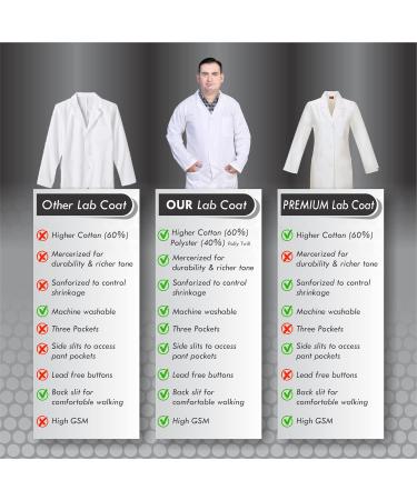 DR Instruments Unisex Lab Coat | 60% Cotton 40% Polyester | Sanforized | White | L - Buy Online on GoSupps.com