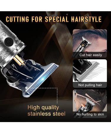 Professional Men's Hair Clippers - Zero Gapped Cordless Trimmer with LED Display - Vintage Silver - Buy Online on GoSupps.com