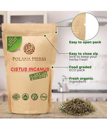Polana Herbs Organic Cistus Tea - Cistus Incanus Rockrose Loose Leaves Herb Herbal Tea Overall Wellness Fresh Harvest Wildcrafted in sunny Mediterraneans Naturally Caffeein Free Packed by Hand in Food Graded Eco-Pack 200g- 100 servings- 7.05 ounce 200.00  - Buy Online on GoSupps.com