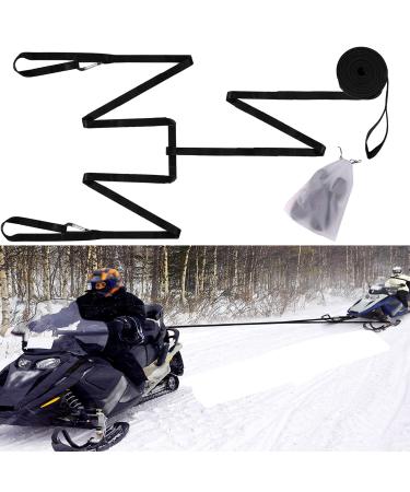 Snowmobile Tow Strap Heavy Duty with Hook, Emergency Snowmobile Tow Rope, Quick Hook Up and Tow Easilly for Snowmobile, ATV, UTV, Sled, Skidoo, Snowmobile Accessories Safety Kit