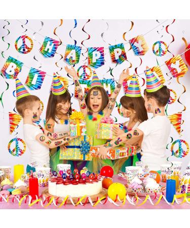 Tie Dye Temporary Tattoos Stickers - 192PCS, 16 Sheet Body Art Fake Tattoos for Kids, Tie Dye Party Favor & Decorations - Carnival Rewards - Buy Online on GoSupps.com