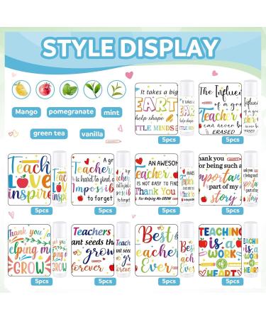 Dunzy 50 Pcs End of Year Teacher Gifts Lip Balm Bulk Teachers Appreciation Gifts Back to School Graduation Party Thank You Lipstick End of Year Classroom Gifts for Students Basket Stuffer - Buy Online on GoSupps.com