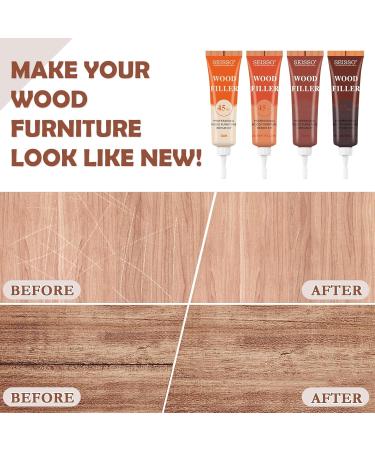 SEISSO Wood Furniture Repair Kit | 45ML Touch Up Fillers | 4 Color Scratch Repair for Wood Stains Cracks & Laminate Furniture - Buy Online on GoSupps.com