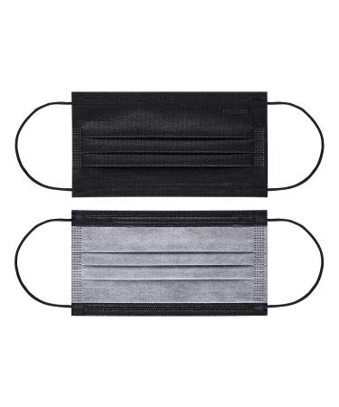 NU R 10pcs 3 Ply Disposable Face Mask Mask with Filter Layer and Elastic Earloop Retail Sealed bags Black - Buy Online on GoSupps.com