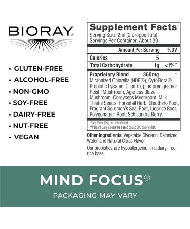 Buy BIORAY Mind Focus 2oz - Enhance Concentration & Clarity | Fast International Shipping - Buy Online on GoSupps.com