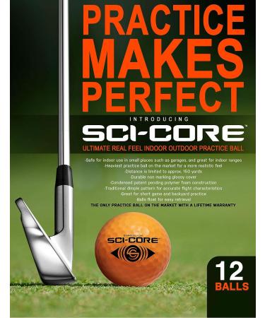 SCI-CORE Practice Golf Balls (12 Pack) - Real-Feel Limited Flight Training Balls for Indoor and Outdoor Practice - Buy Online on GoSupps.com
